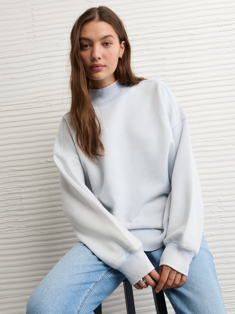 American Eagle Outfitters Light Blue Crewneck Sweatshirt
